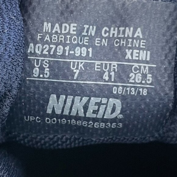 Nike By You Custom Shoes Mesh Lace Up Running Sneakers Denim Blue Turquoise 9.5 - Picture 10 of 11